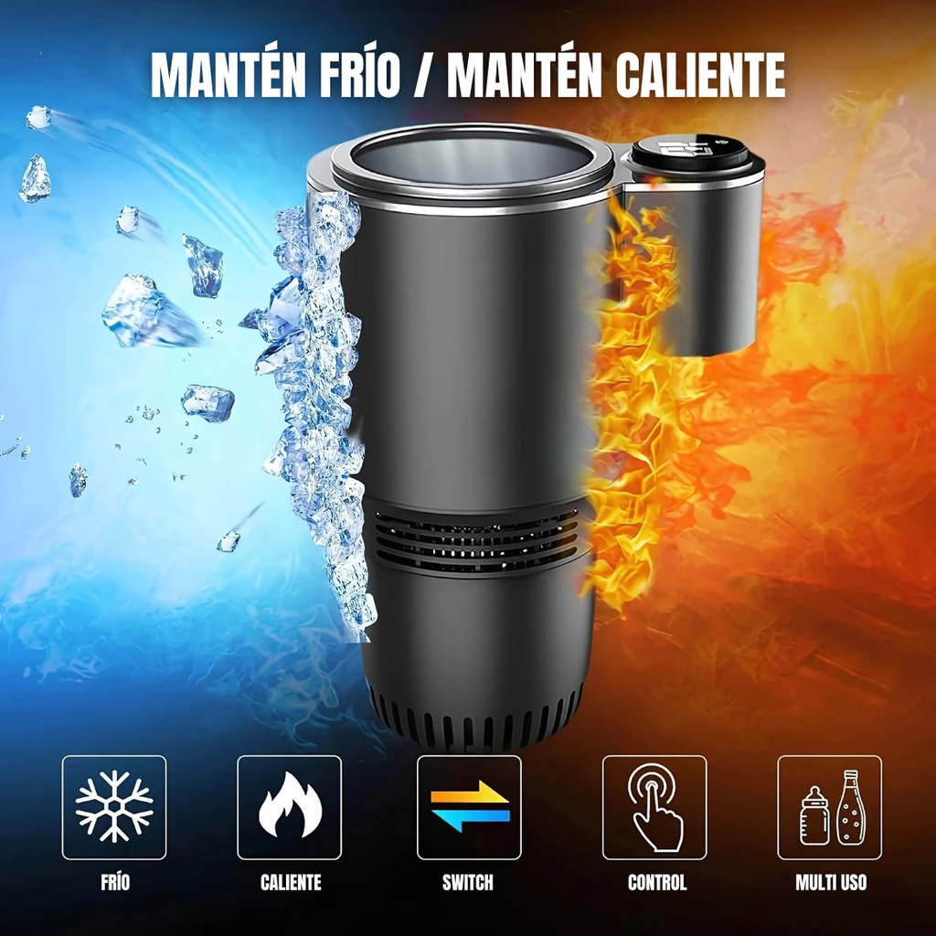 CompactCool Pro™ 2 en 1 Mantén tu café caliente y tus bebidas frías durante cada viaje.